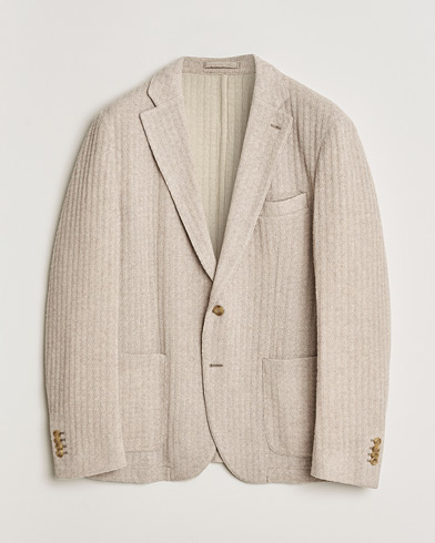 Pre-owned L.B.M. 1911 Knitted Punto Wool Structure Blazer Camel 54 – Beige