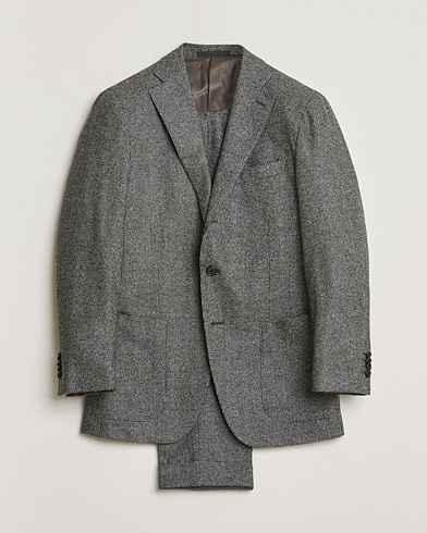 Pre-owned Caruso Houndstooth Wool Suit Grey 50 – Gris