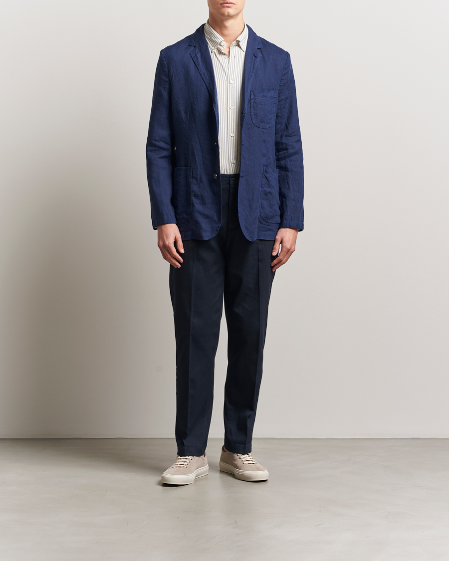 Hombres | Blazers | Aspesi | Samuraki Linen Blazer Navy