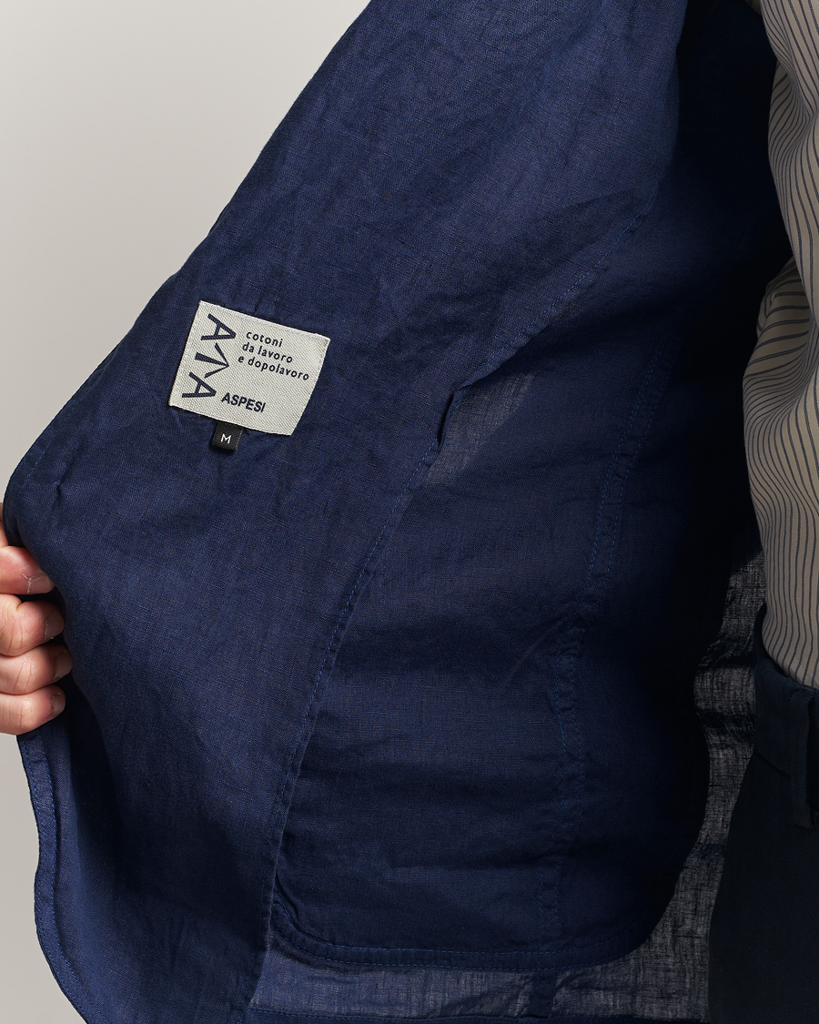 Hombres | Blazers | Aspesi | Samuraki Linen Blazer Navy