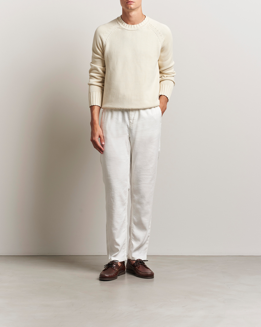 Hombres | Pantalones | Morris | Fenix Linen/Cotton Trousers Off White