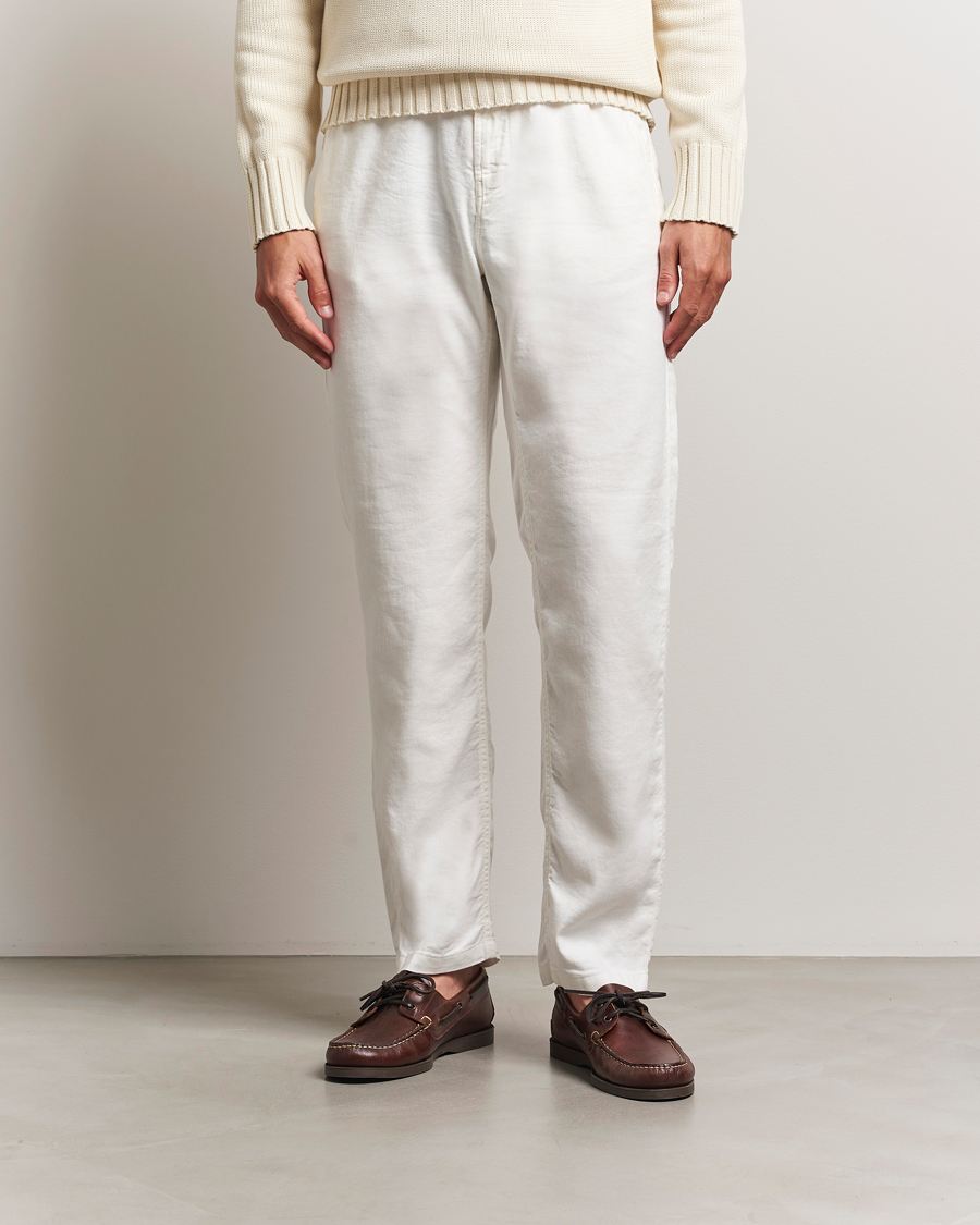 Hombres | Pantalones | Morris | Fenix Linen/Cotton Trousers Off White