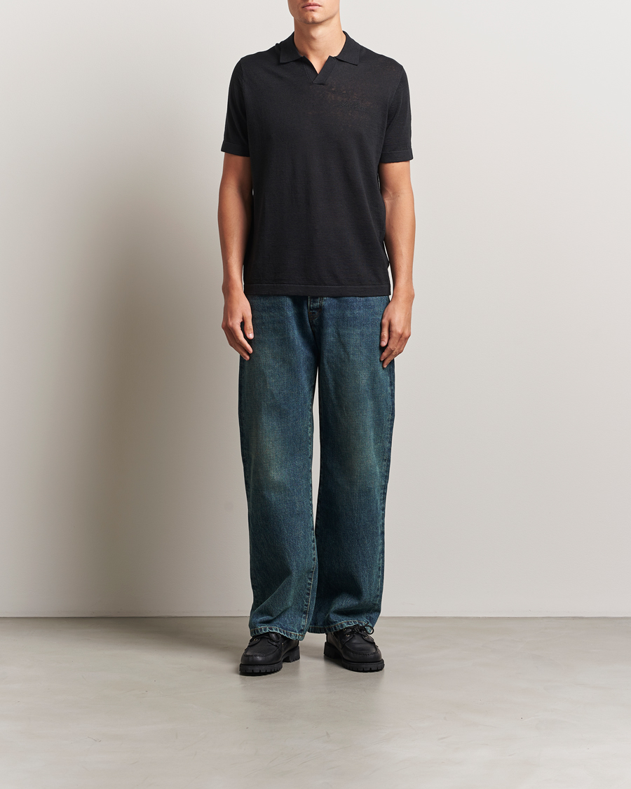 Hombres | Polos | LES DEUX | Emmanuel Knit Polo Black