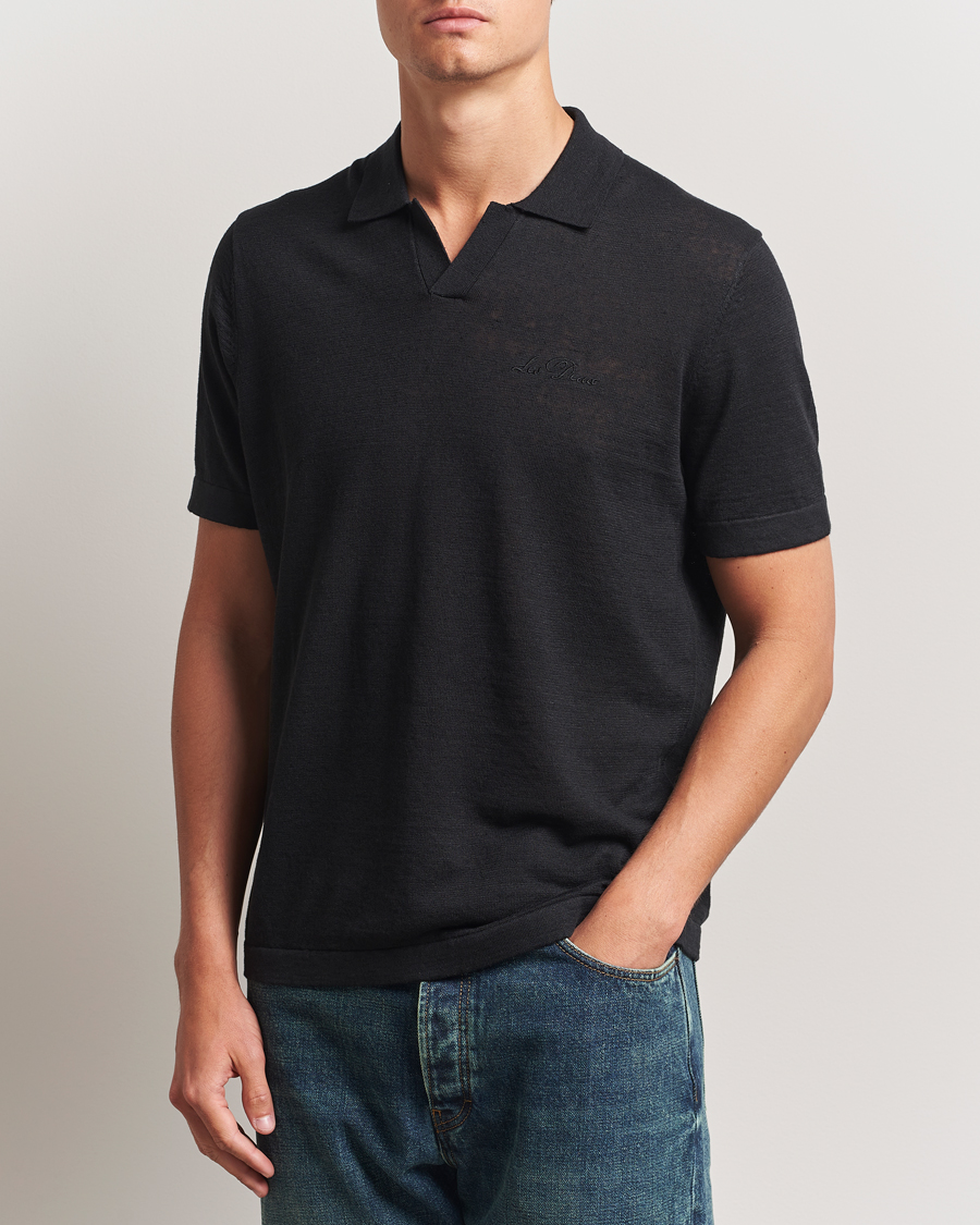 Hombres | Polos | LES DEUX | Emmanuel Knit Polo Black
