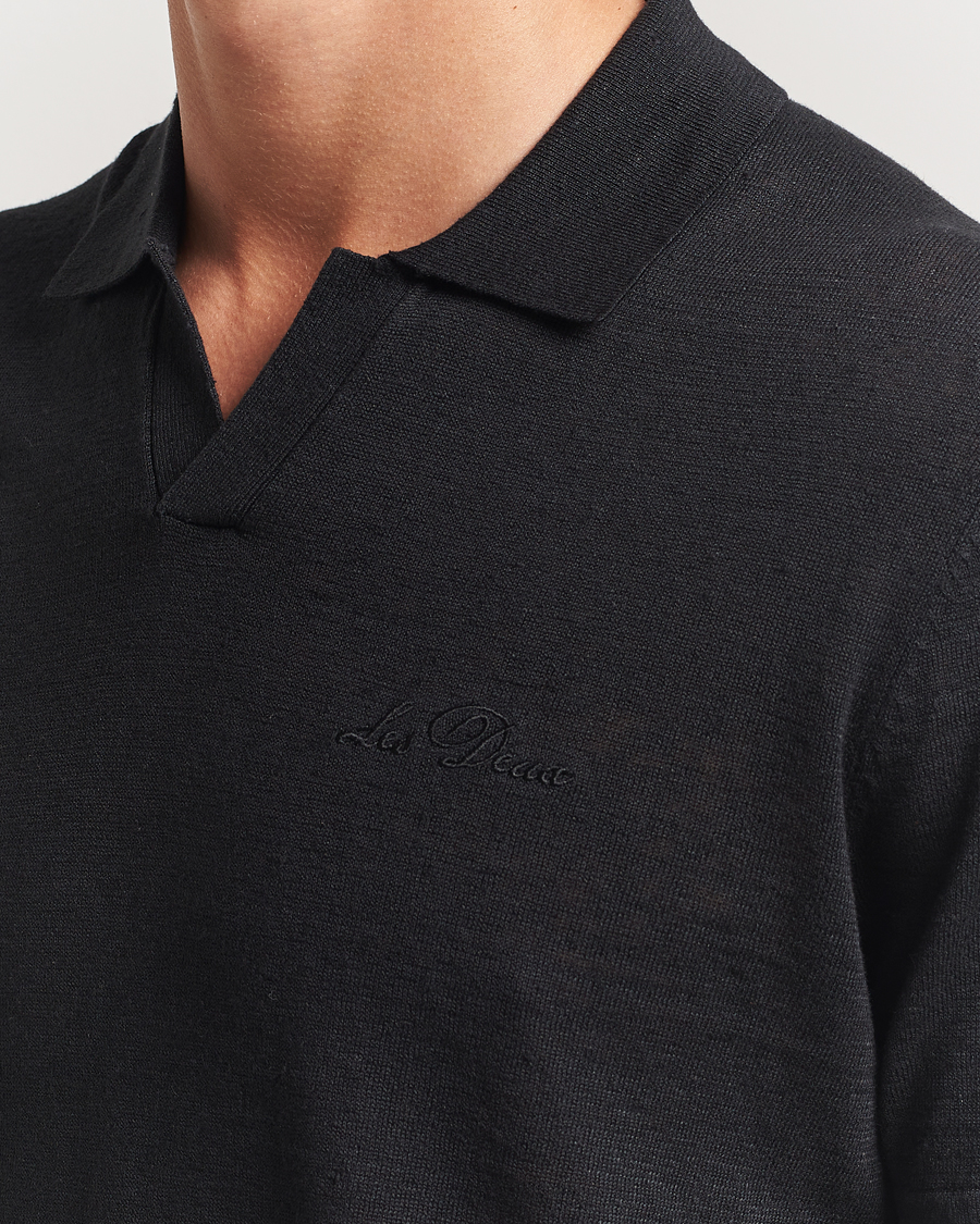 Hombres | Polos | LES DEUX | Emmanuel Knit Polo Black
