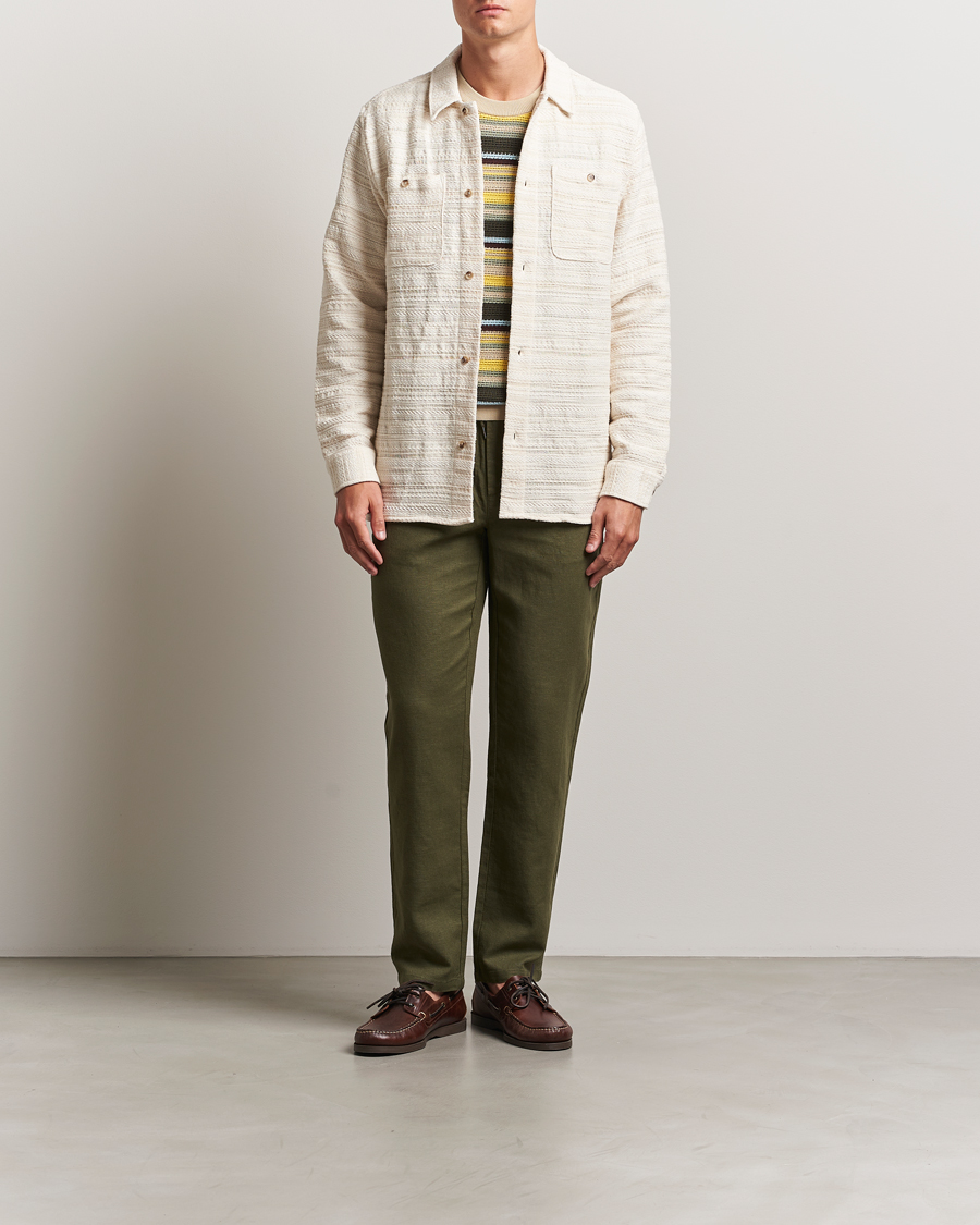 Hombres | Camisas | LES DEUX | Jonas Structure Stripe Overshirt Ivory