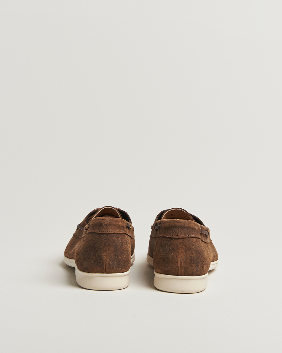 Hombres | Zapatos náuticos | Myrqvist | Sandhamn Boat Shoe Waxed Chestnut Suede