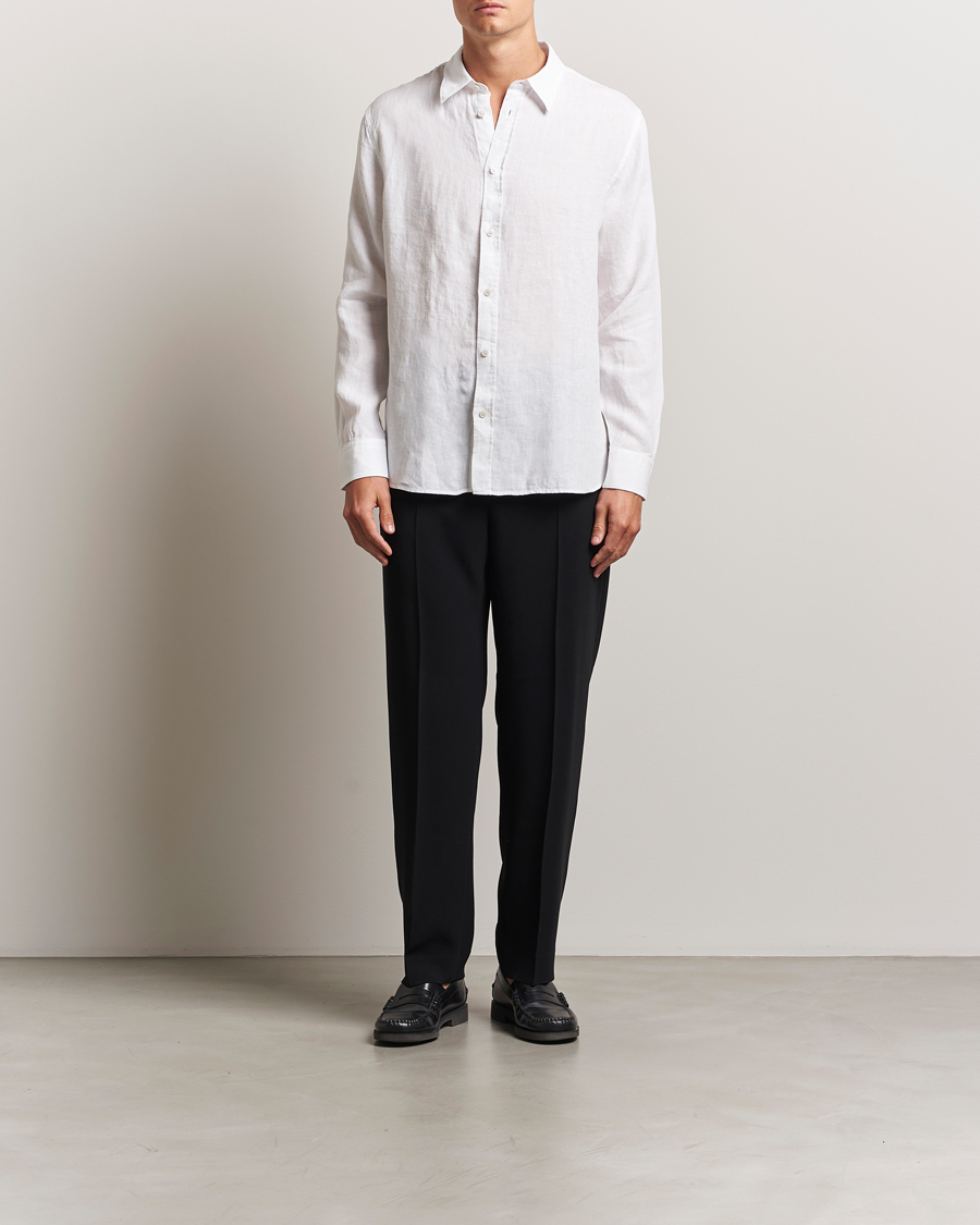Hombres | Camisas | J.Lindeberg | Linen Melange Shirt White