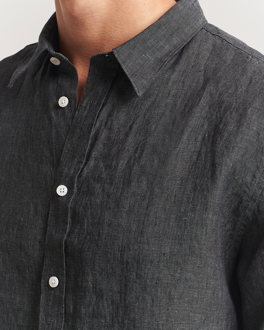 Hombres | Camisas | J.Lindeberg | Linen Melange Shirt Black