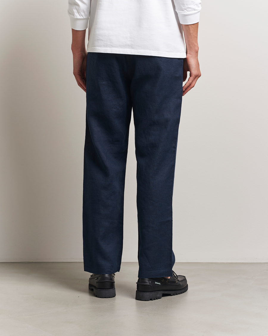 Hombres | Pantalones | NN07 | Aden Regular Fit Linen Chinos Navy Blue