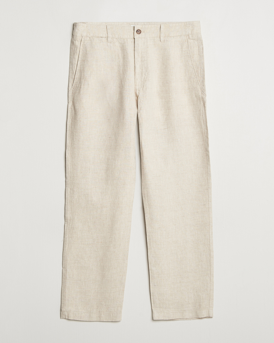 Hombres | Pantalones | NN07 | Aden Regular Fit Linen Chinos Oat