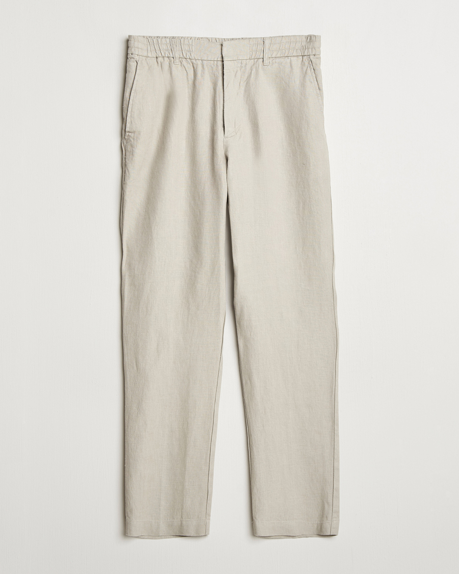 Hombres | Pantalones | NN07 | Billie Linen Drawstring Trousers Fog
