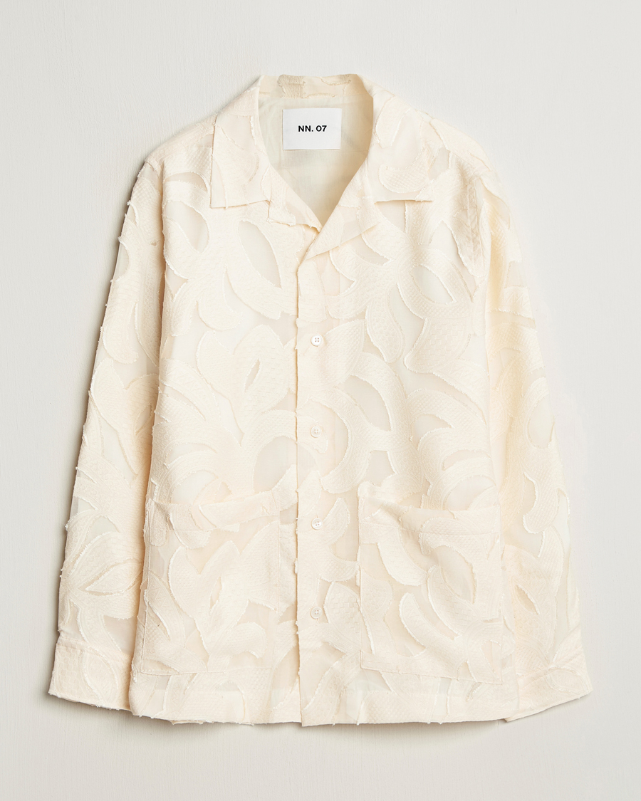 Hombres | Camisas | NN07 | Hank Fil-Coupé Jacquard Overshirt Off White