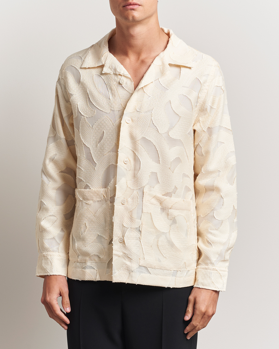 Hombres | Camisas | NN07 | Hank Fil-Coupé Jacquard Overshirt Off White