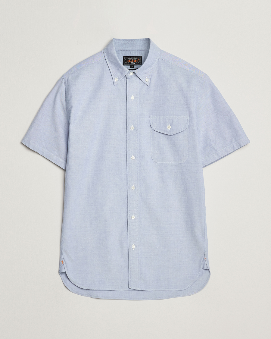 Hombres | Camisas | BEAMS PLUS | Short Sleeve Oxford Shirt Light Blue