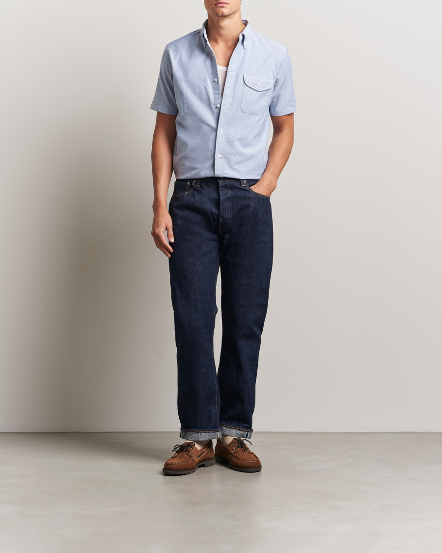Hombres | Camisas | BEAMS PLUS | Short Sleeve Oxford Shirt Light Blue