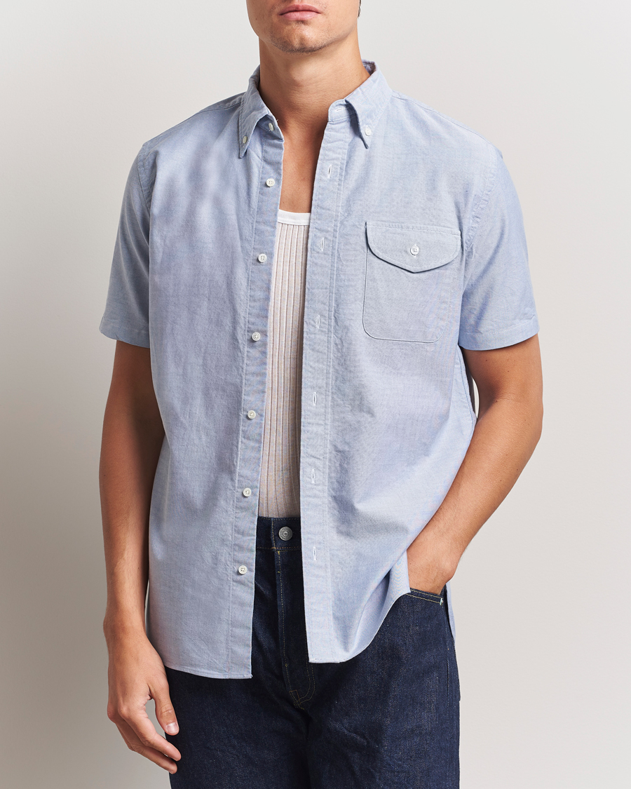 Hombres | Camisas | BEAMS PLUS | Short Sleeve Oxford Shirt Light Blue