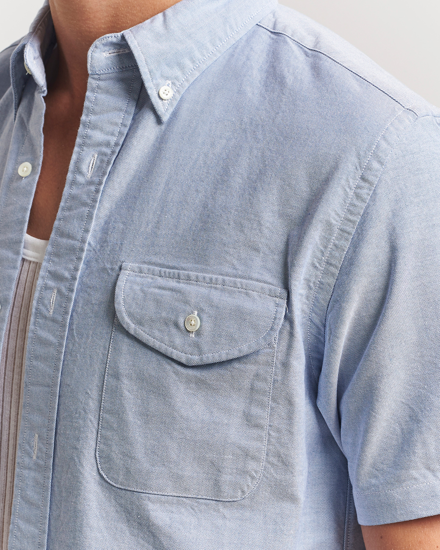 Hombres | Camisas | BEAMS PLUS | Short Sleeve Oxford Shirt Light Blue