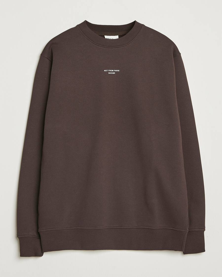 Hombres | Jerséis y prendas de punto | Drôle de Monsieur | Classic Slogan Sweatshirt Dark Brown