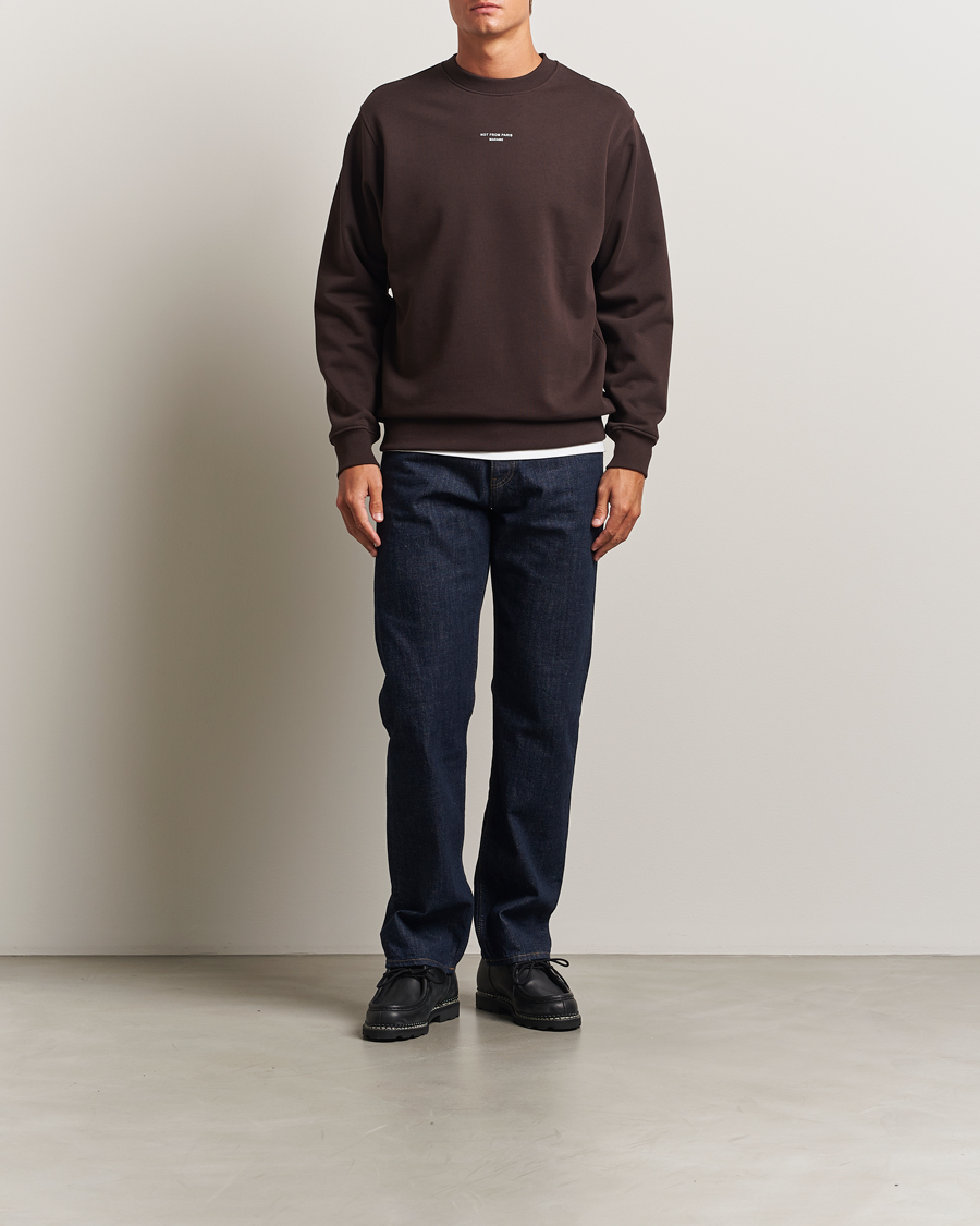 Hombres | Jerséis y prendas de punto | Drôle de Monsieur | Classic Slogan Sweatshirt Dark Brown