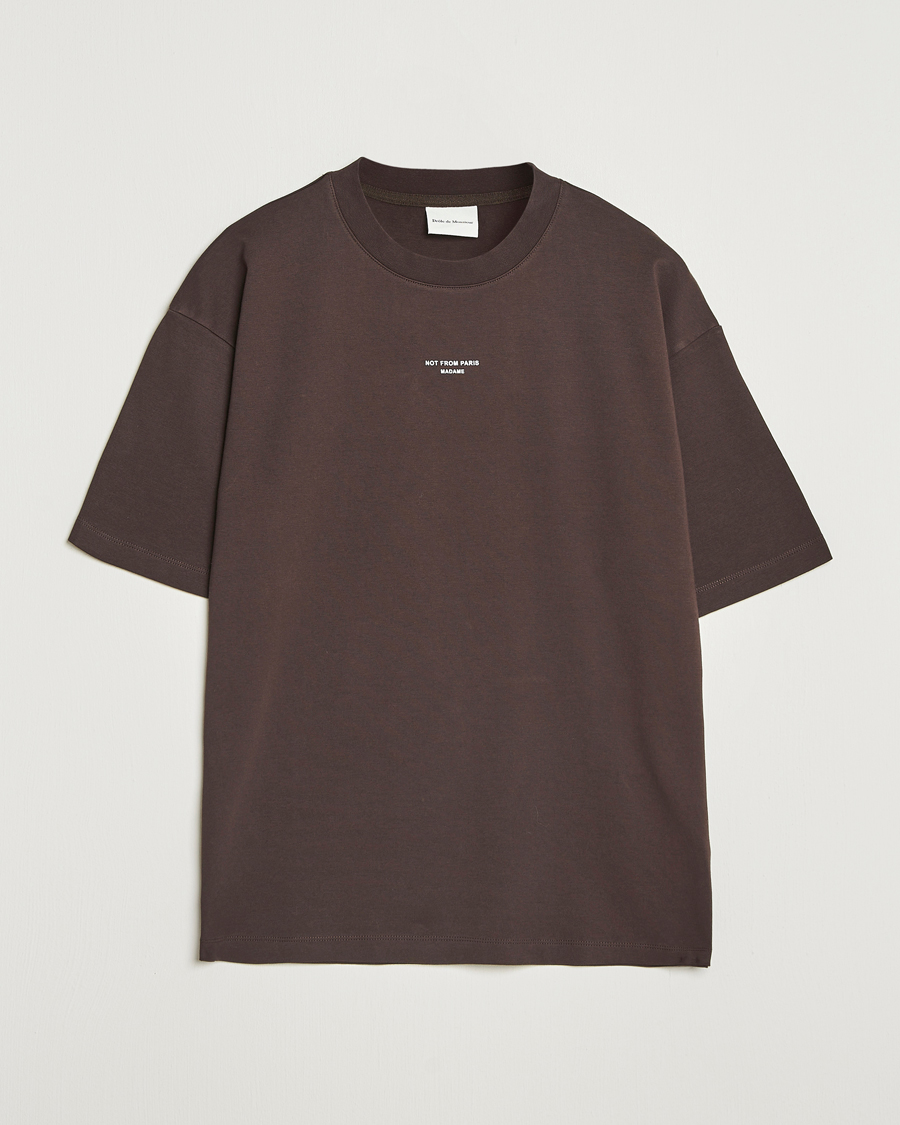 Hombres | Camisetas | Drôle de Monsieur | Classic Slogan T-Shirt Dark Brown