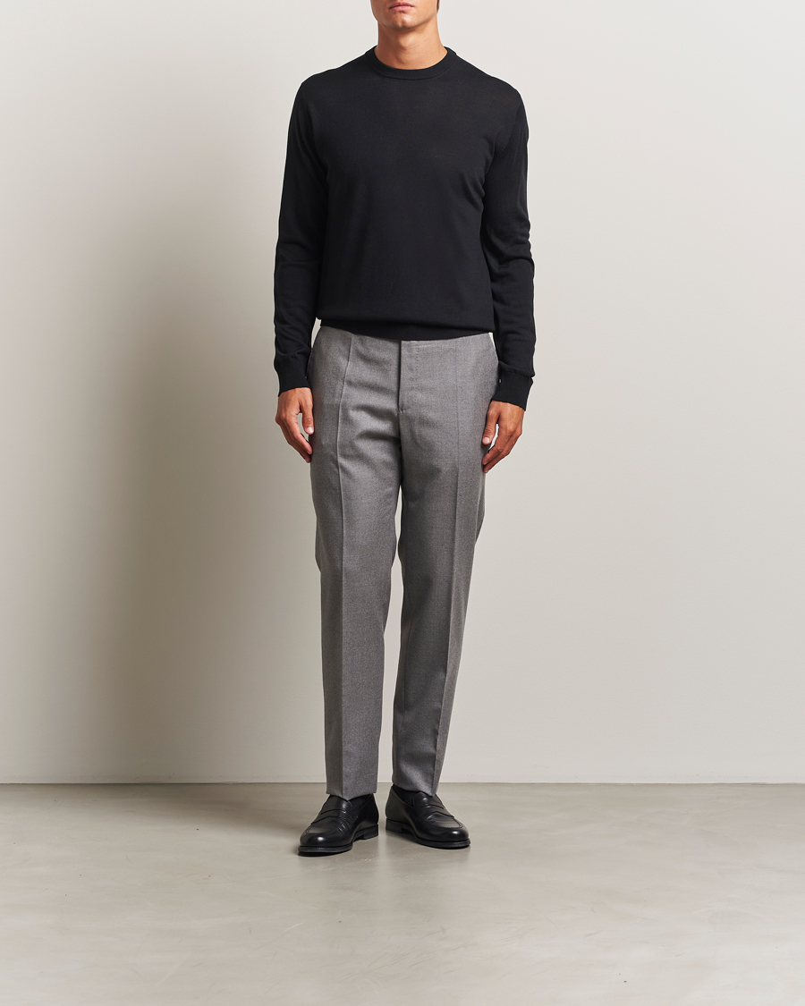 Hombres | Jerséis y prendas de punto | Eton | Merino Knitted Crew Neck Black