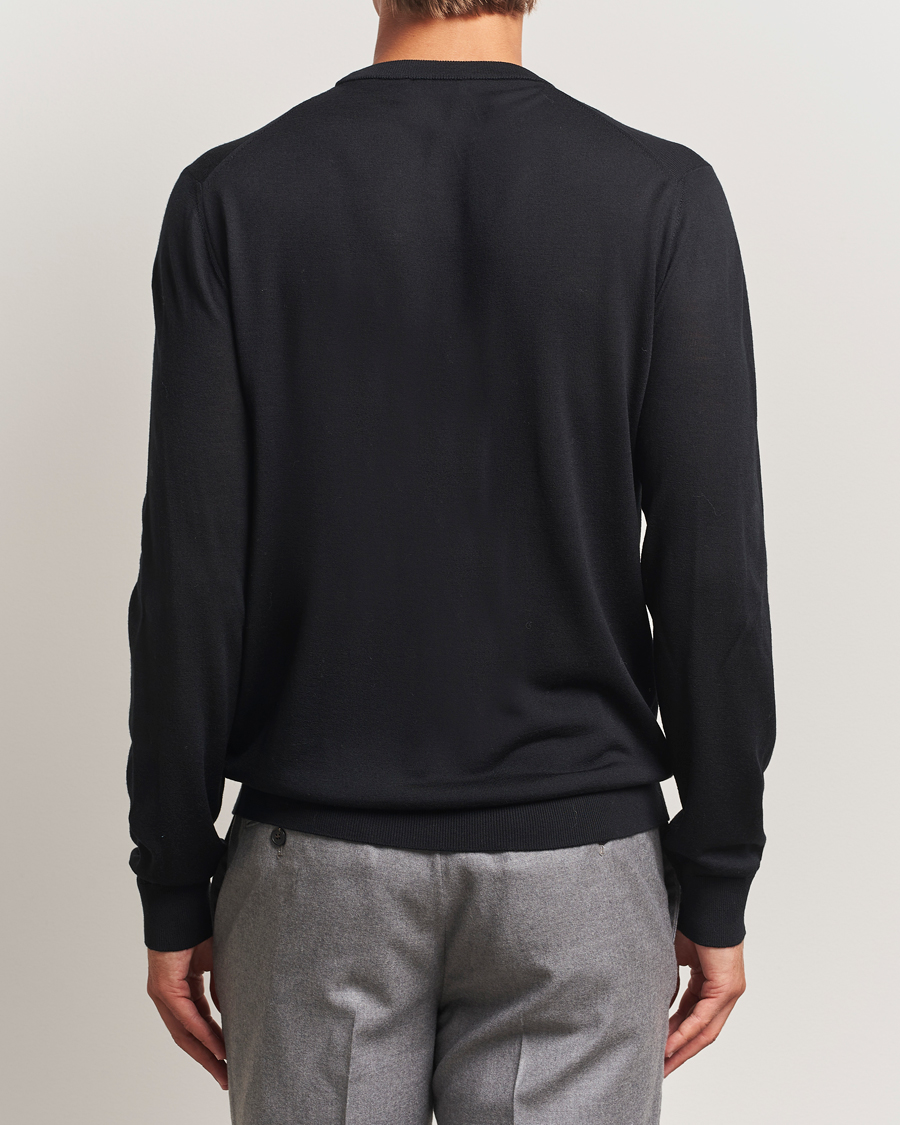 Hombres | Jerséis y prendas de punto | Eton | Merino Knitted Crew Neck Black