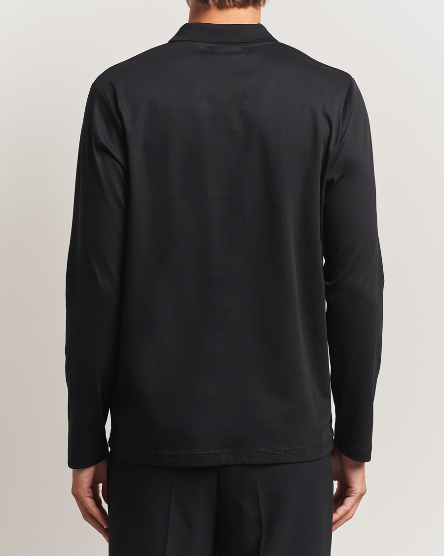 Hombres | Polos | NN07 | Paul Mercerized Long Sleeve Polo Black