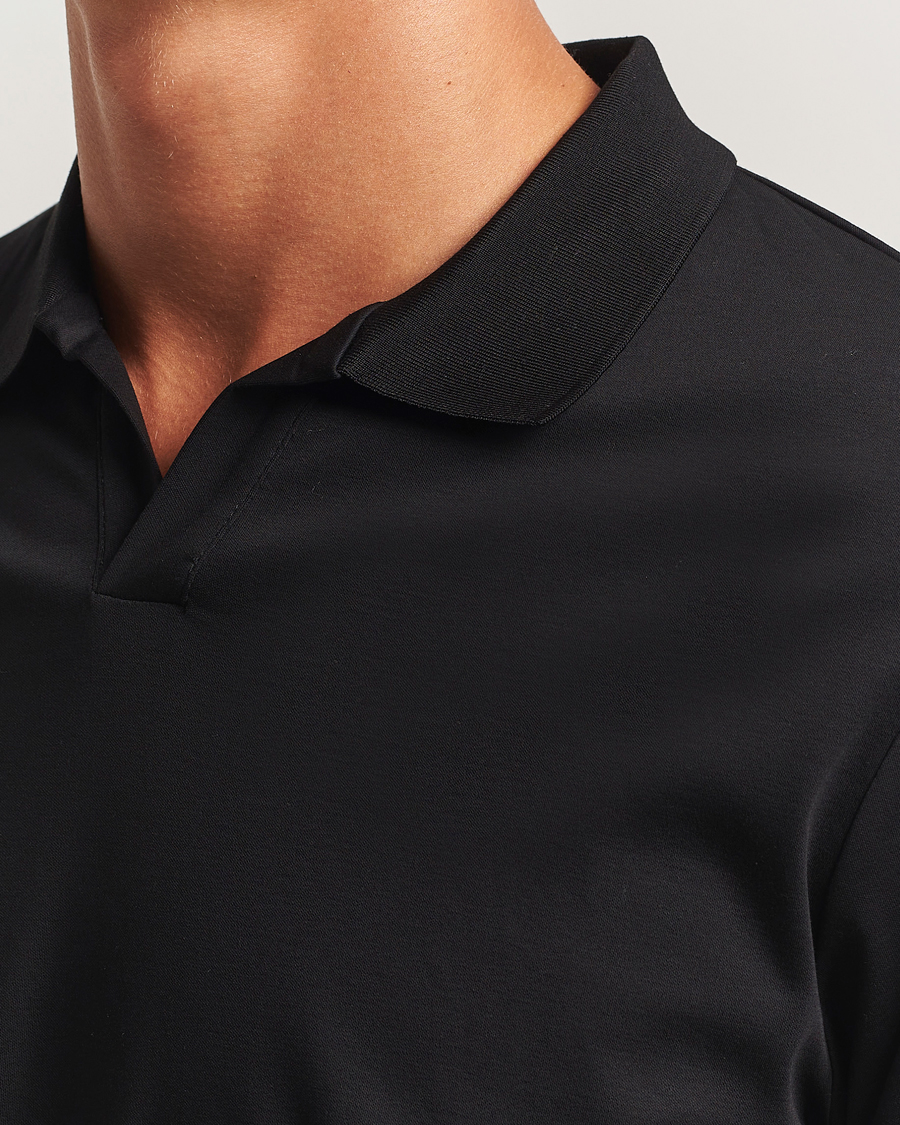 Hombres | Polos | NN07 | Paul Mercerized Long Sleeve Polo Black