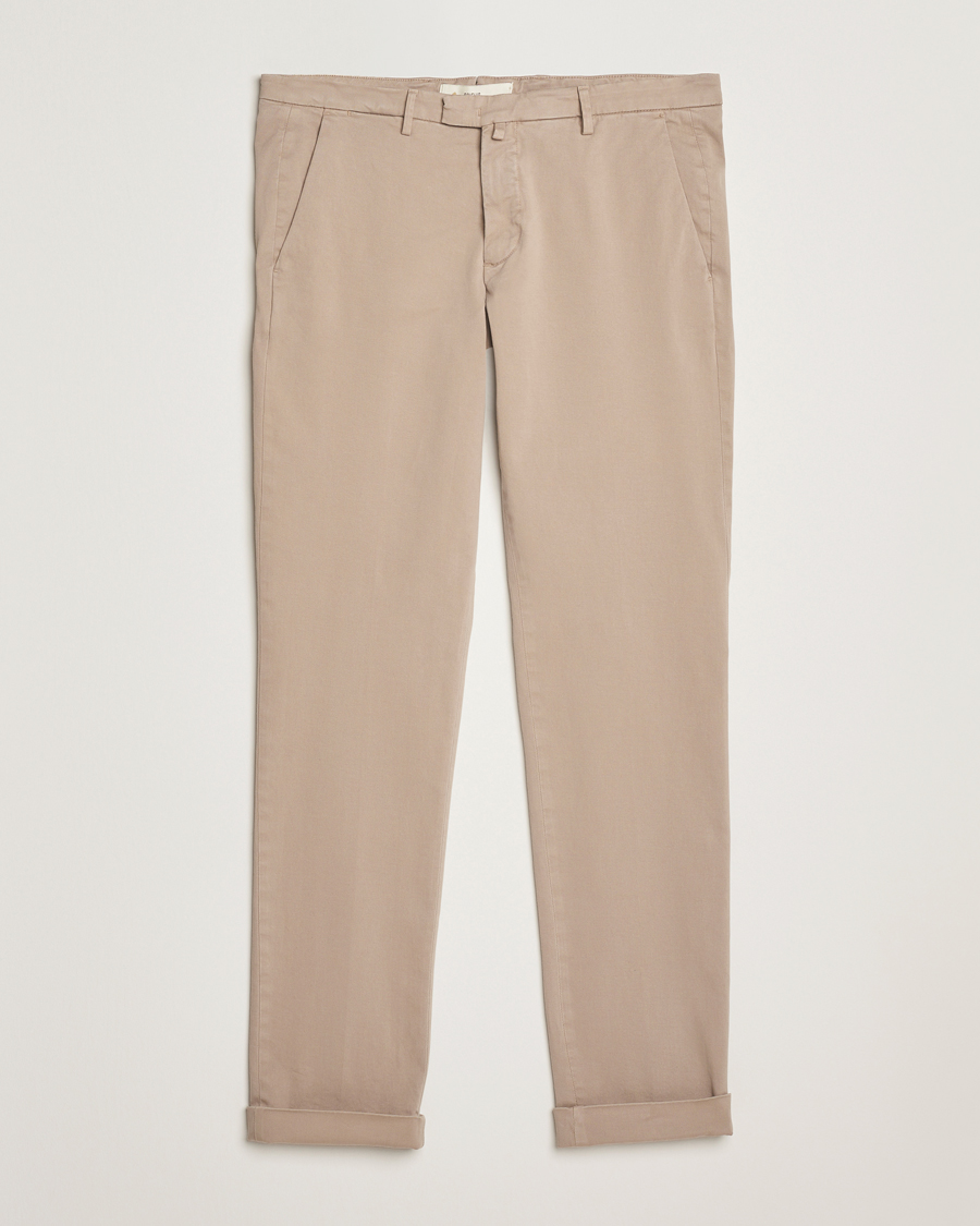 Hombres | Pantalones | Briglia 1949 | Slim Fit Cotton Stretch Chino Beige