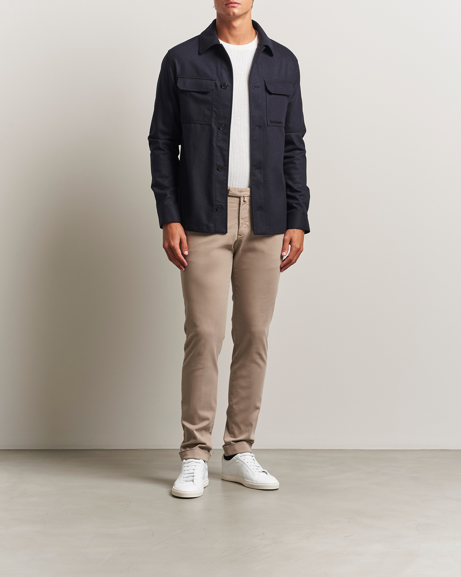 Hombres | Pantalones | Briglia 1949 | Slim Fit Cotton Stretch Chino Beige