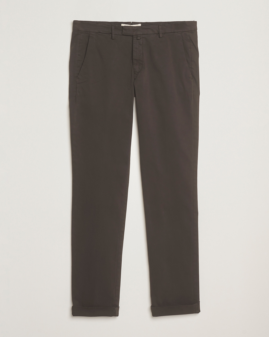 Hombres | Pantalones | Briglia 1949 | Slim Fit Cotton Stretch Chino Dark Brown
