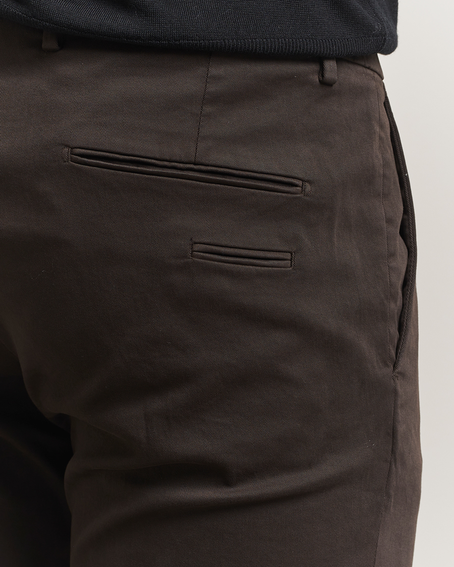 Hombres | Pantalones | Briglia 1949 | Slim Fit Cotton Stretch Chino Dark Brown