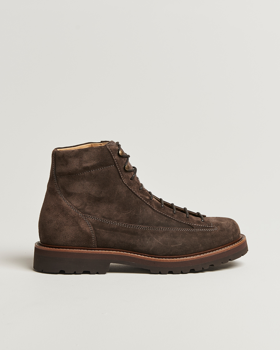 Hombres | Botas | Brunello Cucinelli | Lace Up Boots Dark Brown Suede