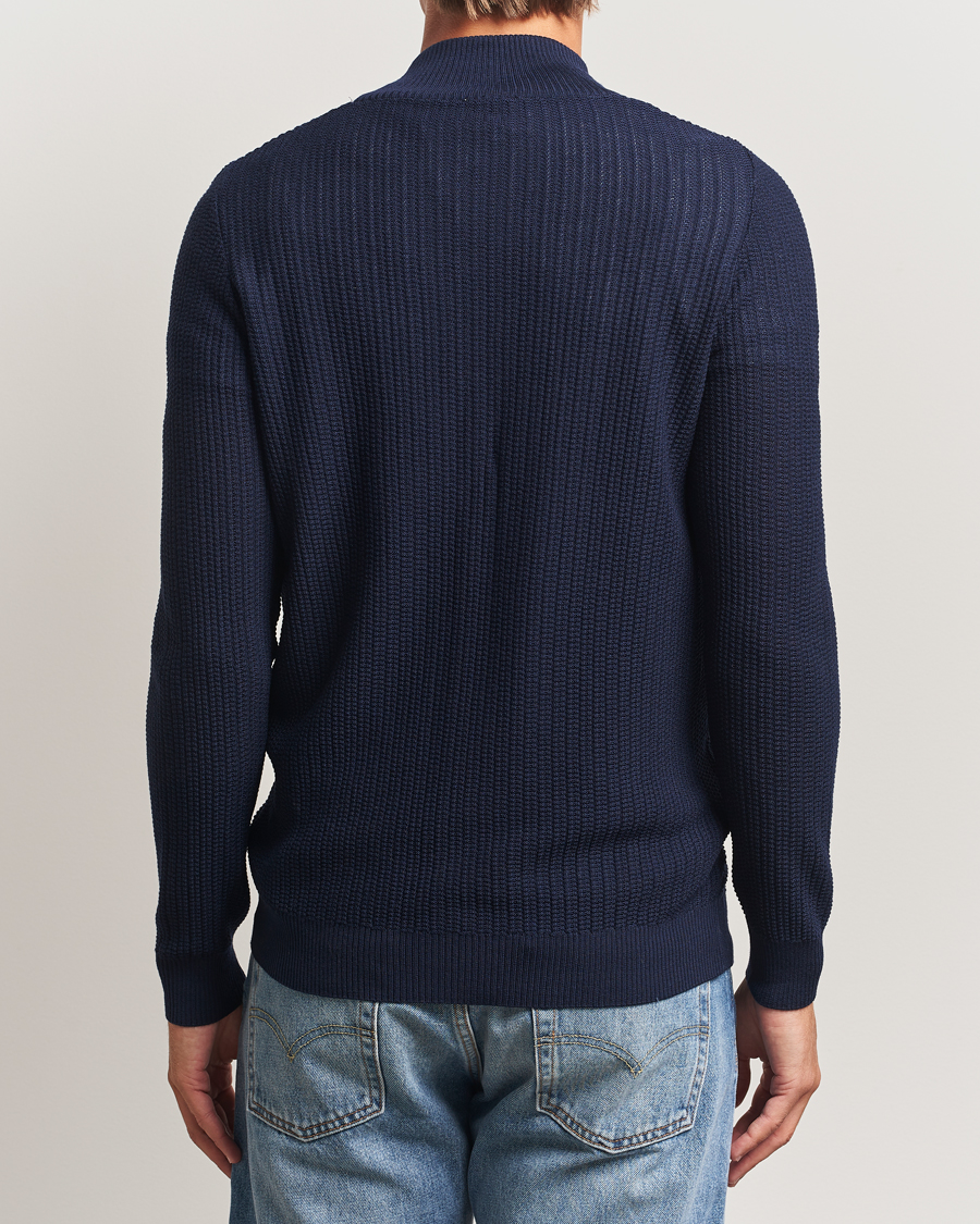 Hombres | Jerséis y prendas de punto | Stenströms | Knitted Structure Cardigan Navy