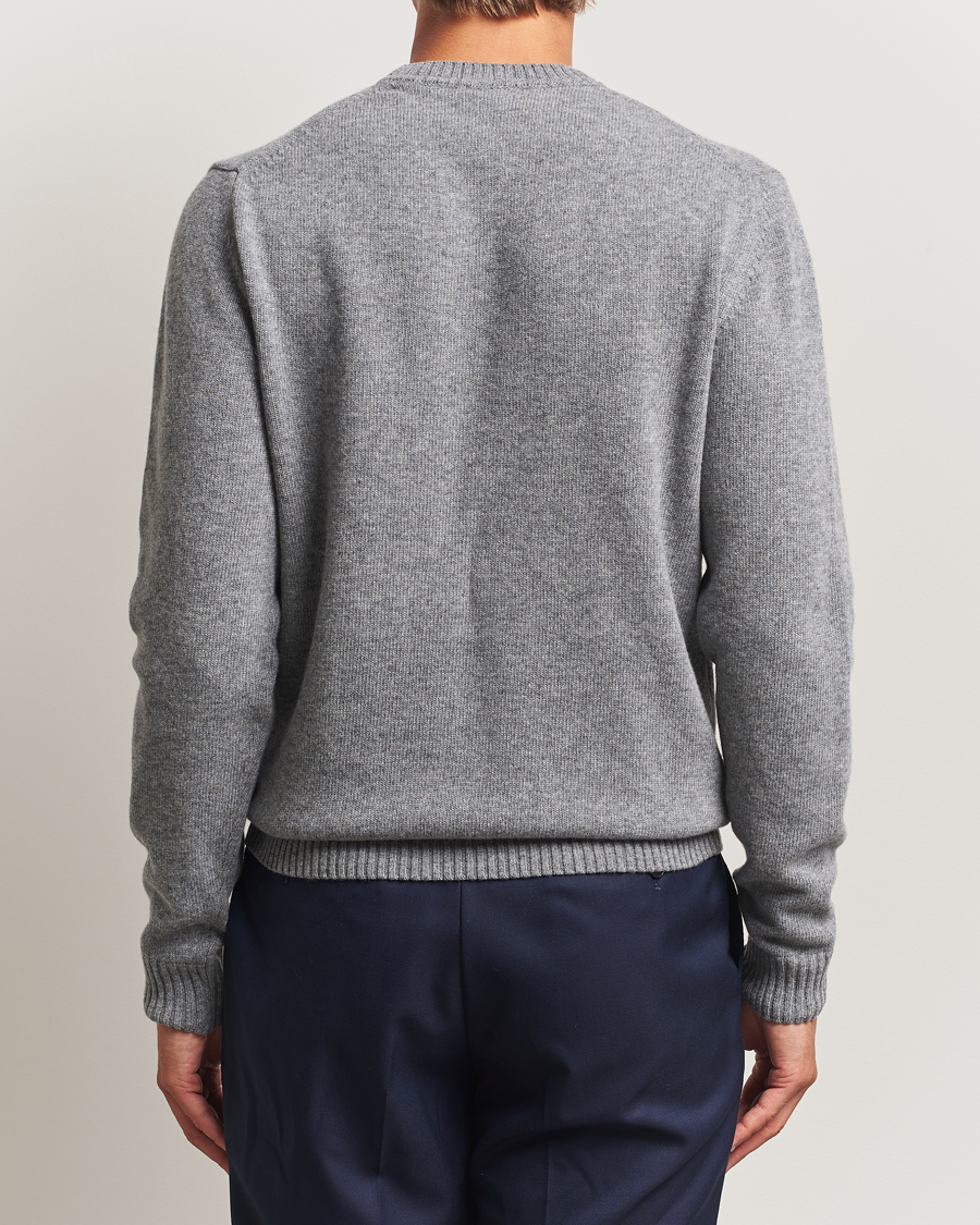 Hombres | Jerséis y prendas de punto | Stenströms | Brushed Merino Crew Neck Grey