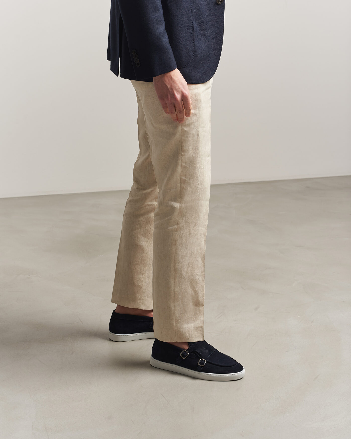 Hombres | Mocasines | Fliteless | Suede Monk Strap Sneaker Loafer Navy