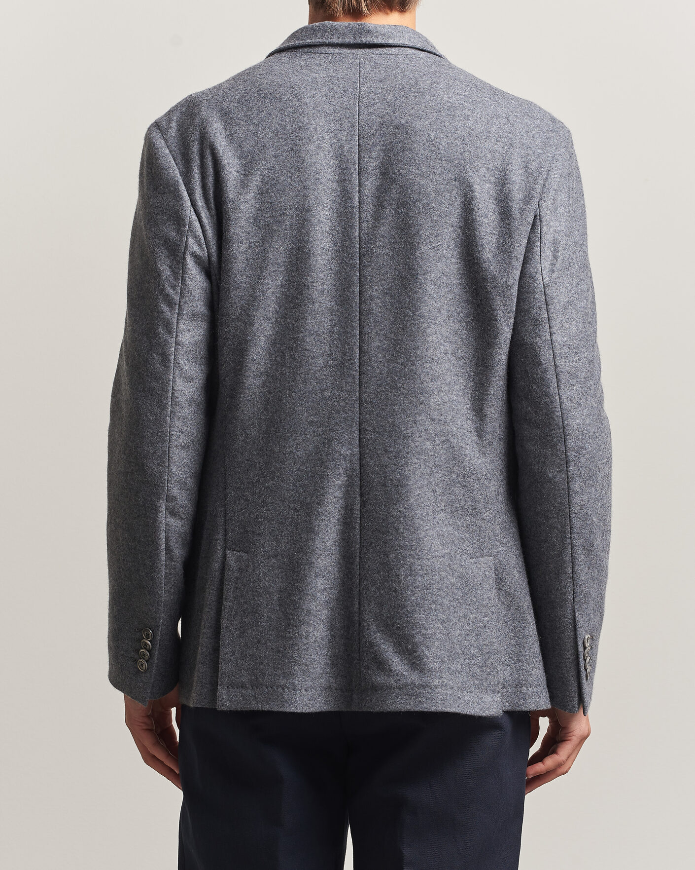 Hombres | Blazers | Fedeli | Cashmere Flannel Jacket Grey Melange
