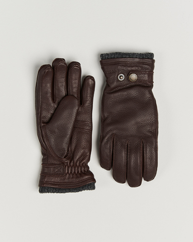 Hestra Utsjö Fleece Lined Buckle Elkskin Glove Espresso – Marrón