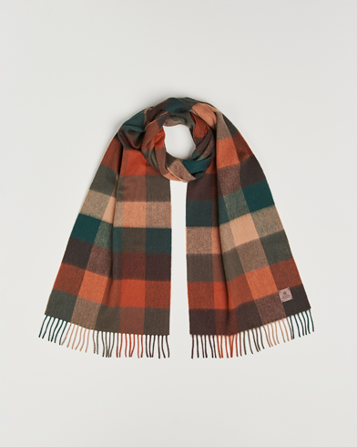 Amanda Christensen Wool Block Check Scarf Multi – Marrón