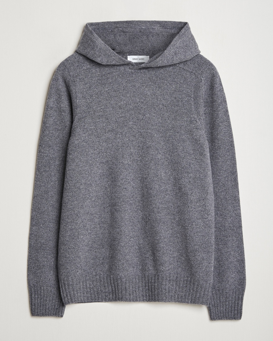 Gran Sasso Wool Hoodie Grey Melange – Gris