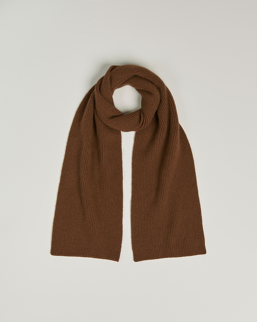 Le Bonnet Lambswool/Caregora Scarf Walnut – Marrón