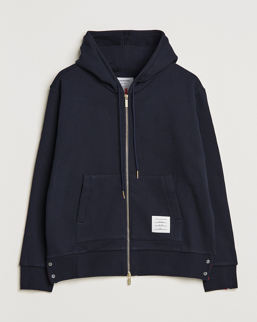 Thom Browne Center Back Full Zip Hoodie Navy – Azul