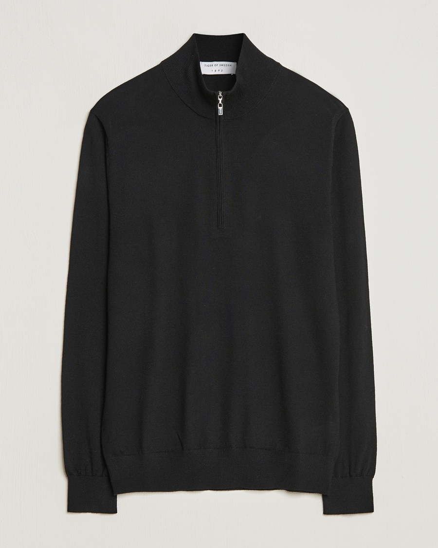 Tiger of Sweden Errol Merino Half Zip Black – Negro
