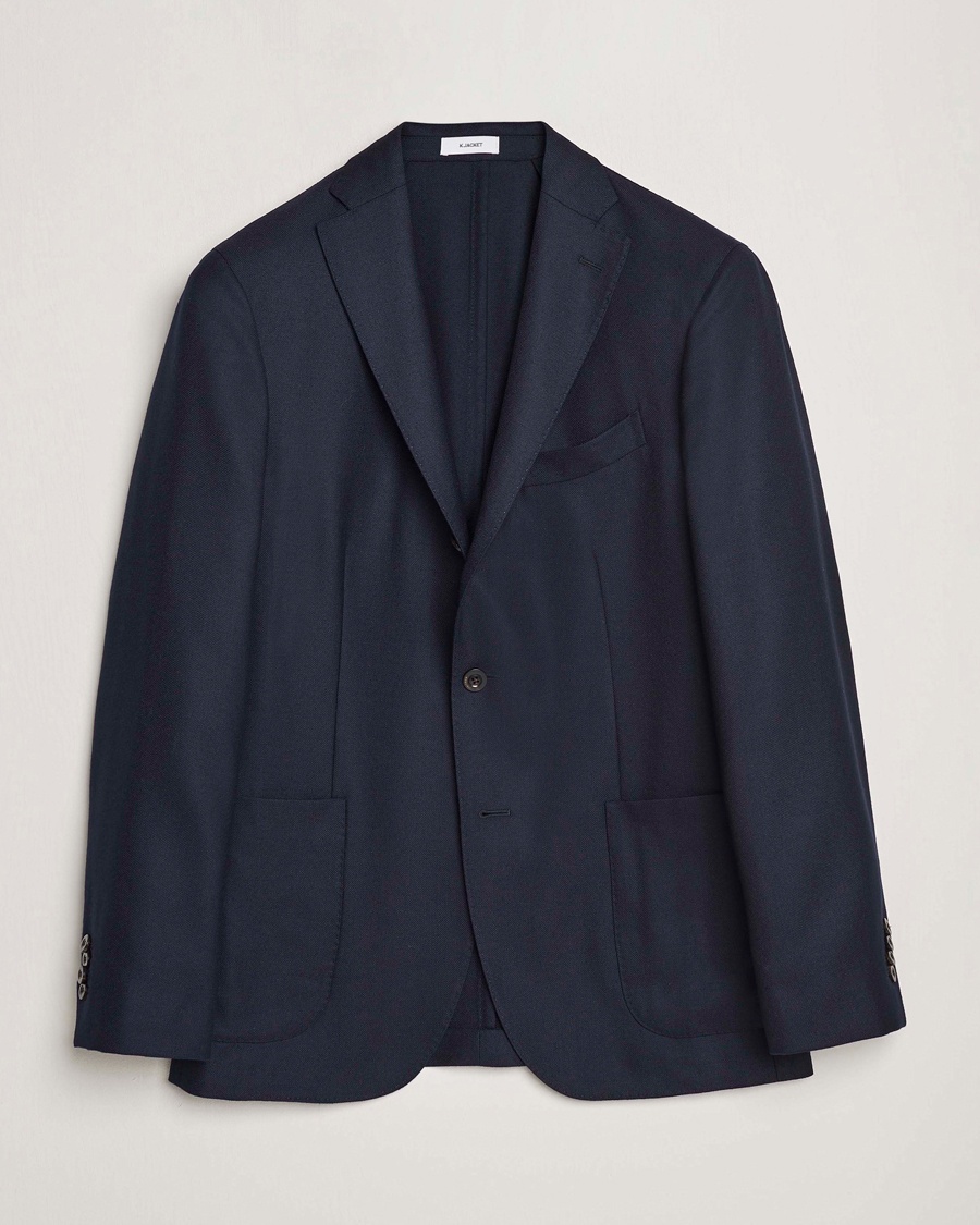 Boglioli K Jacket Wool Hopsack Blazer Navy – Azul