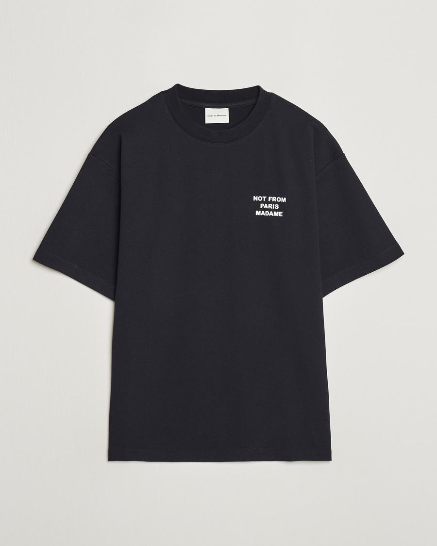 Drôle de Monsieur Slogan T-Shirt Black – Negro