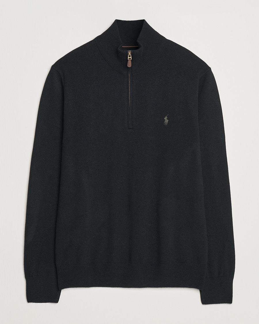 Polo Ralph Lauren Merino Half-Zip Sweater Polo Black – Negro