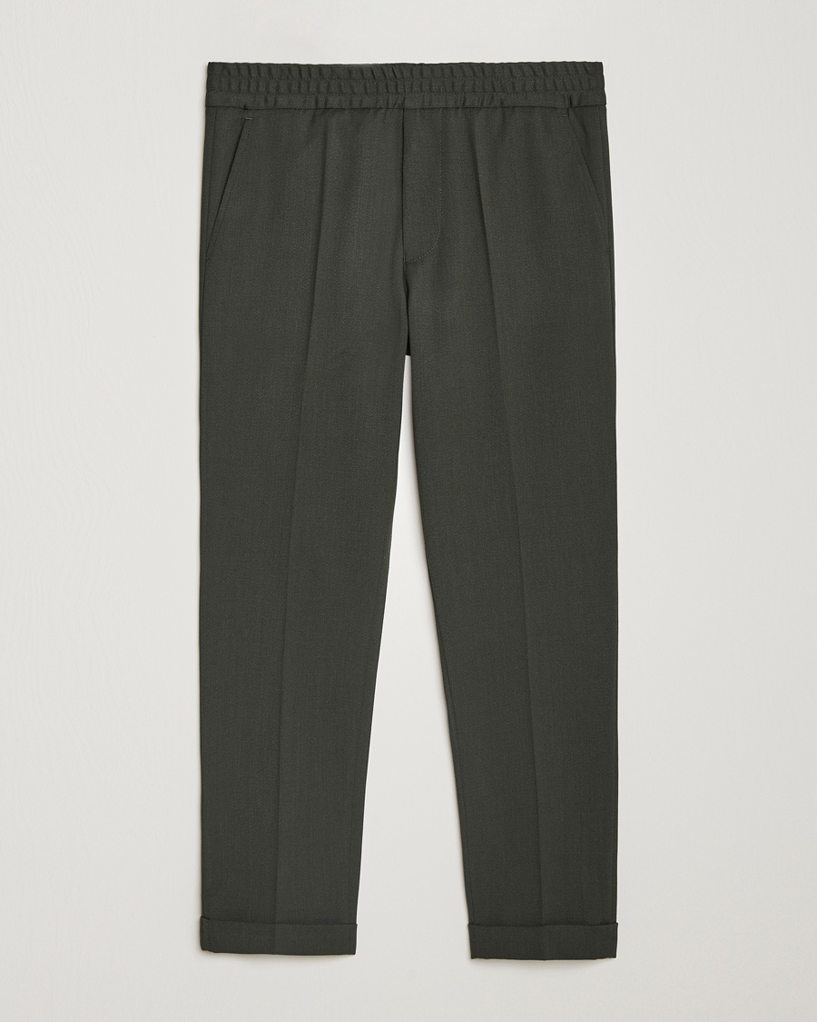 Filippa K Terry Wool Trousers Green Melange – Verde