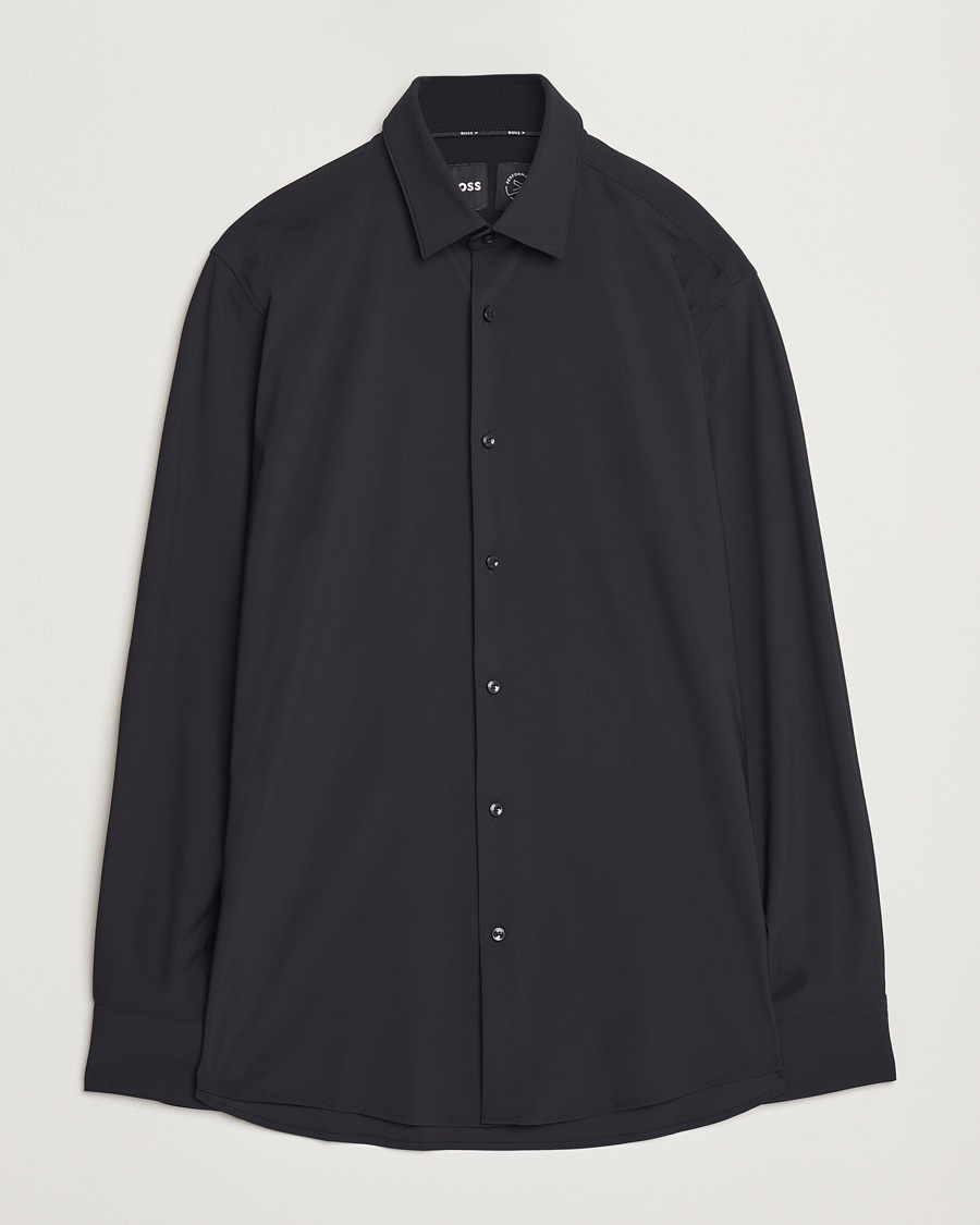 BOSS BLACK Hank 4-Way Stretch Shirt Black – Negro