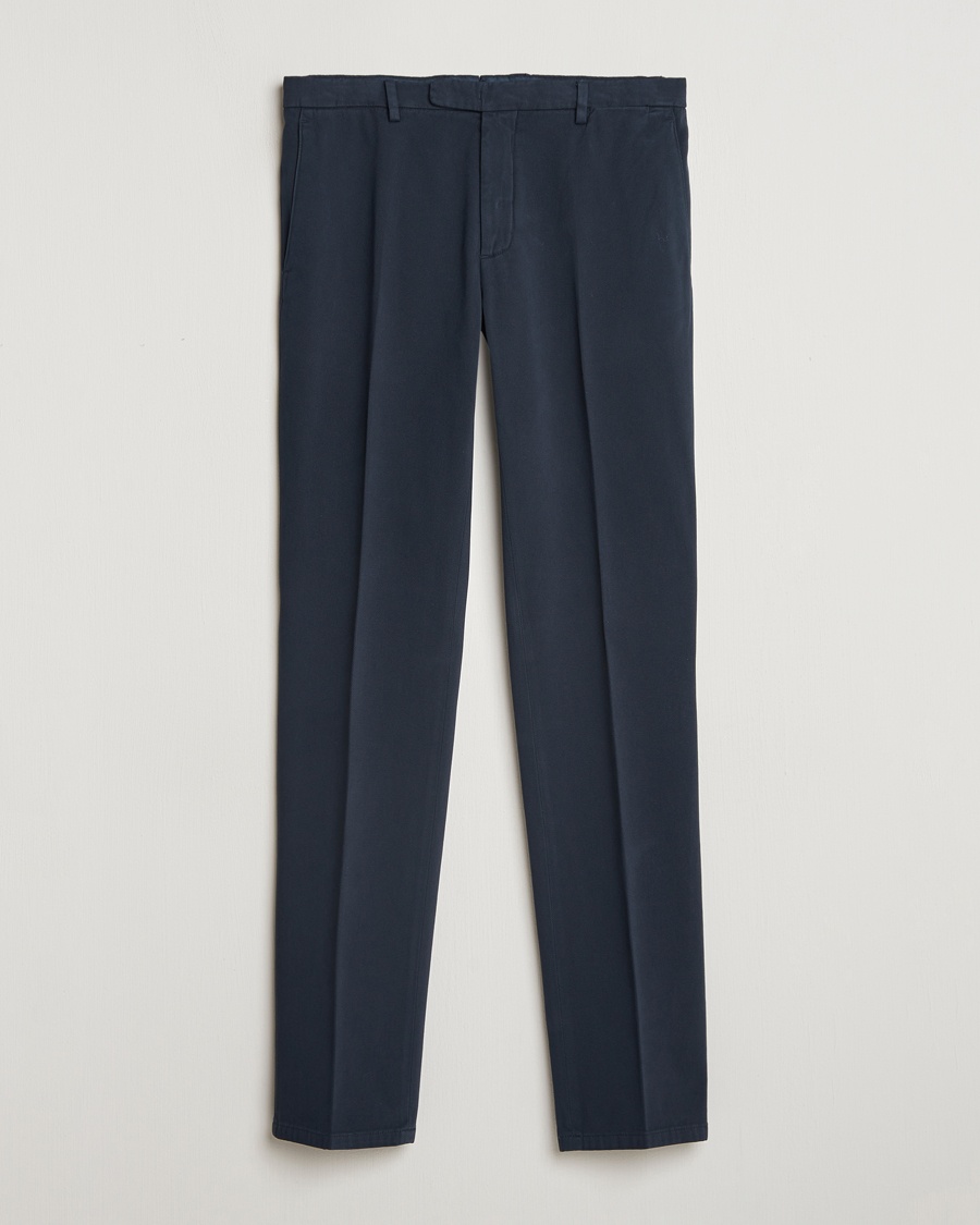 Boglioli Cotton Twill Trousers Navy – Azul